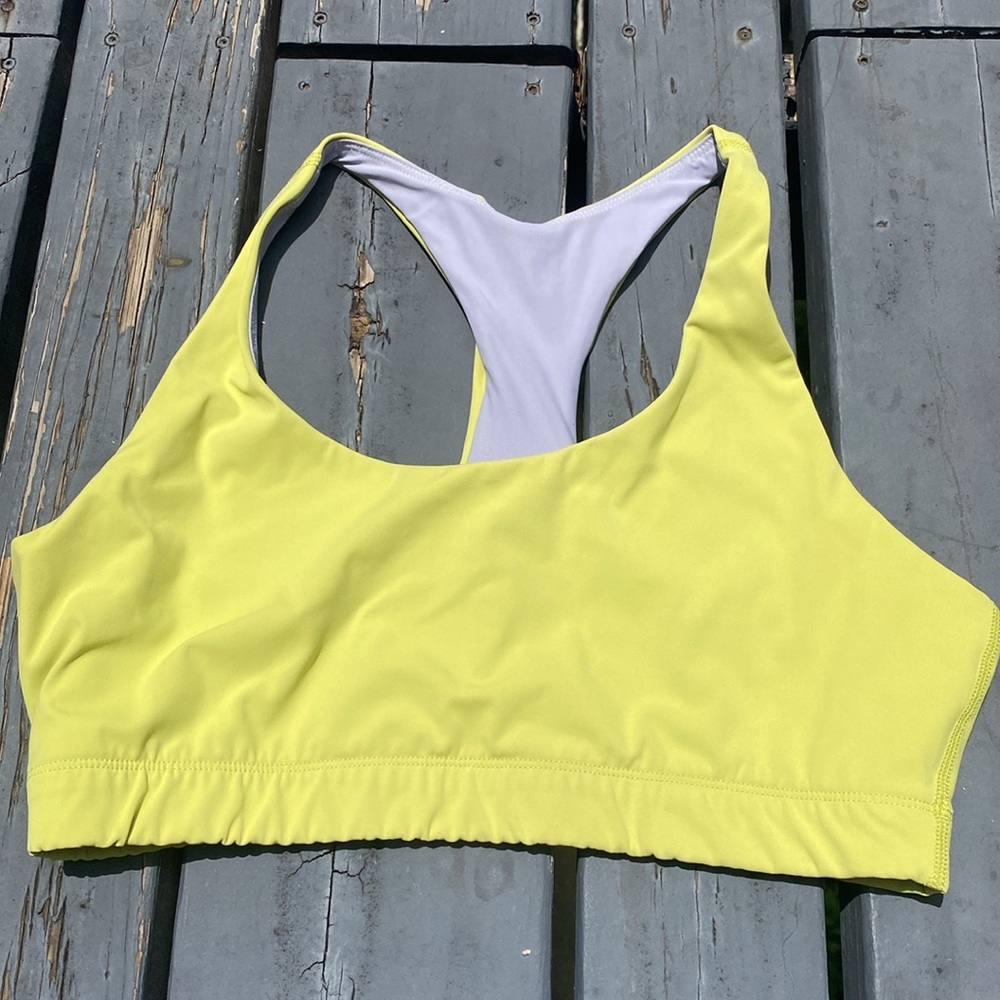 outdoor voices yellow/ Lime Green Sports Bra